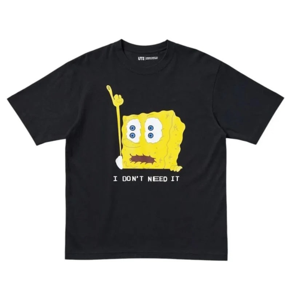 Uniqlo Cactus Plant Flea Market Black SpongeBob meme Graphic Tee